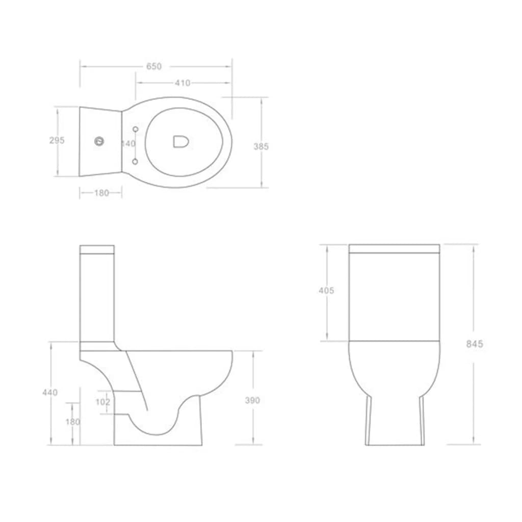 Keramik-Toilette Abgang Horizontal Schwarz - Premium Toiletten - Just €372.95! Shop now at homesales4u