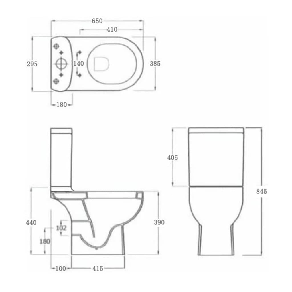 Keramik-Toilette Abgang Horizontal Weiß - Premium Toiletten - Just €325! Shop now at homesales4u
