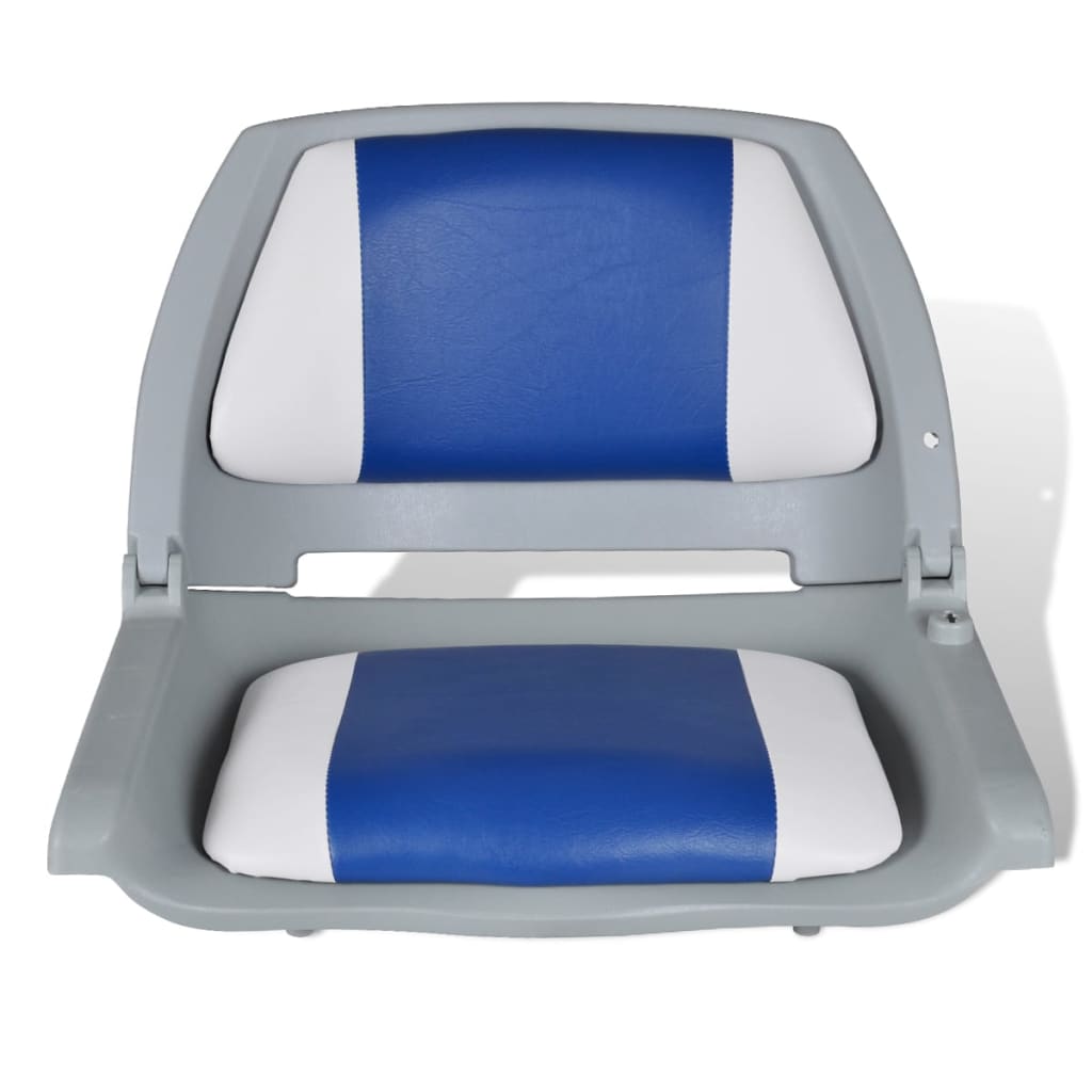 Bootssitz Klappbar mit Polster in Blau-Weiß 48x51x41 cm - Premium Segelboot-Zubehör - Just €92.07! Shop now at homesales4u