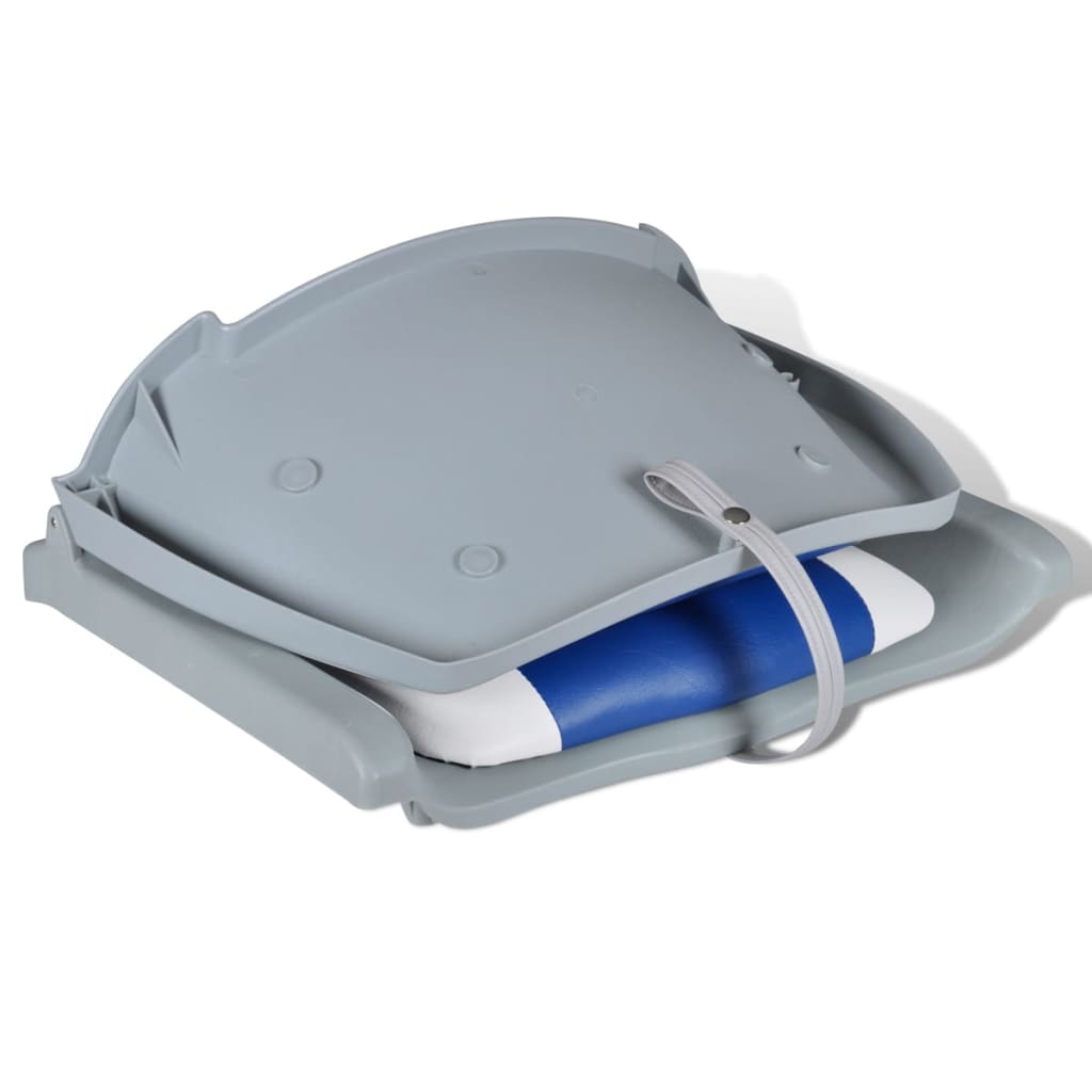 Bootssitz Klappbar mit Polster in Blau-Weiß 48x51x41 cm - Premium Segelboot-Zubehör - Just €92.07! Shop now at homesales4u