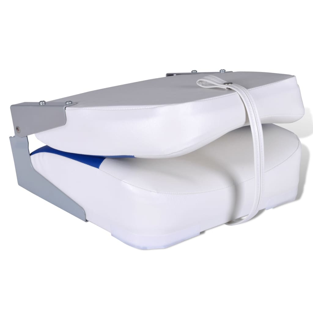 Bootssitz Klappbar Blau-Weiß 41x36x48 cm - Premium Segelboot-Zubehör - Just €76.90! Shop now at homesales4u