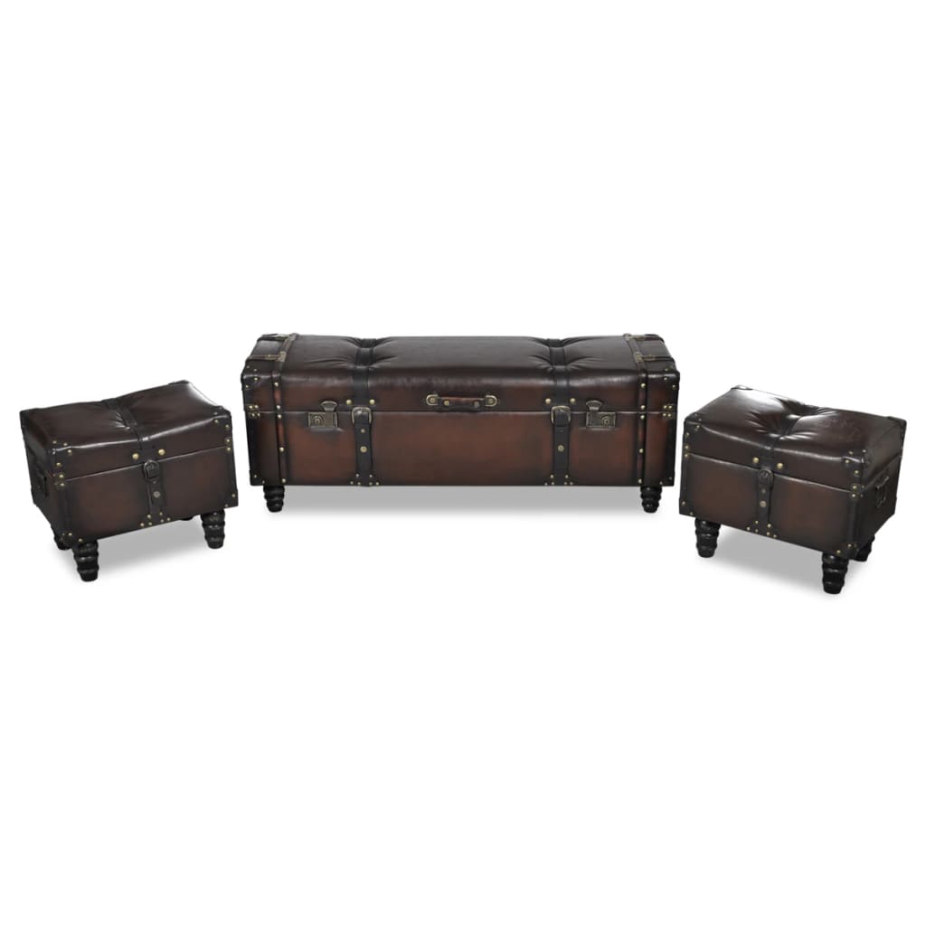 Sitztruhen-Set 3 Stk. Braun - Premium Truhen- & Flurbänke - Just €328.31! Shop now at homesales4u