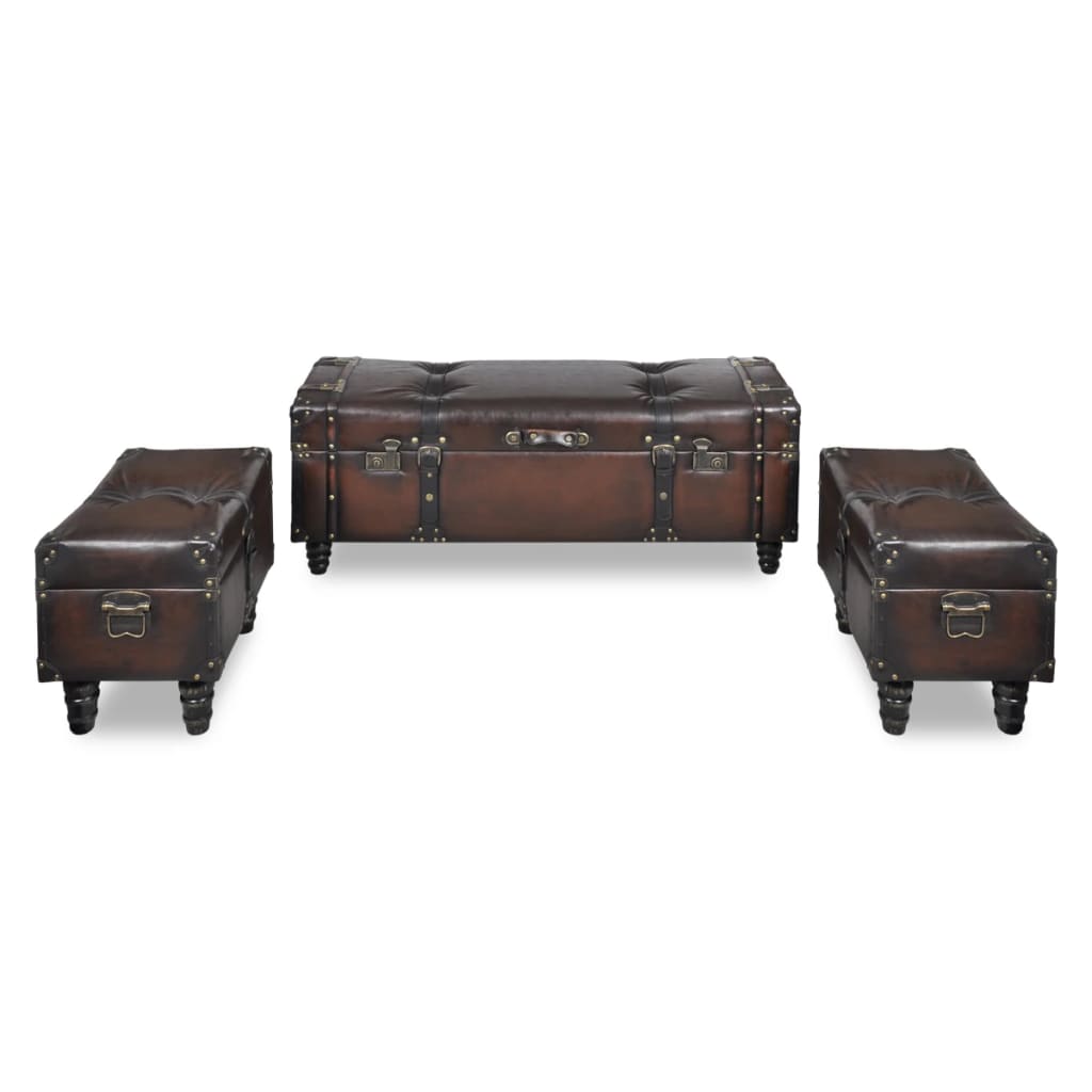 Sitztruhen-Set 3 Stk. Braun - Premium Truhen- & Flurbänke - Just €328.31! Shop now at homesales4u