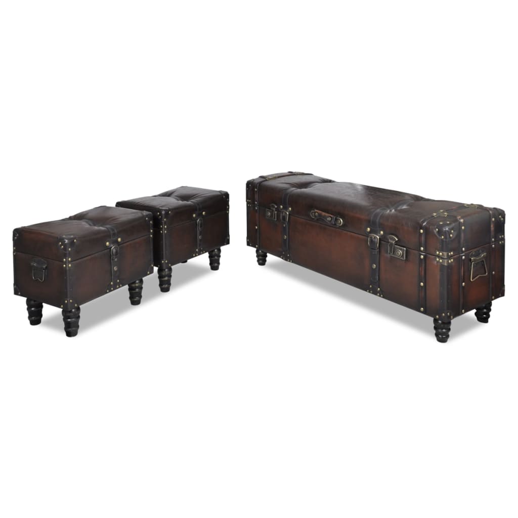 Sitztruhen-Set 3 Stk. Braun - Premium Truhen- & Flurbänke - Just €328.31! Shop now at homesales4u