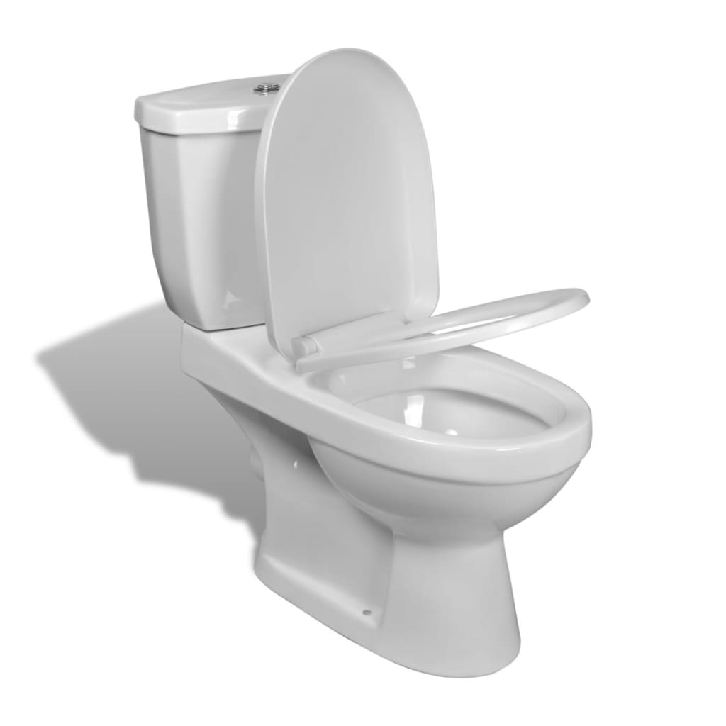 Toilette mit Spülkasten Weiß - Premium Toiletten - Just €312.09! Shop now at homesales4u