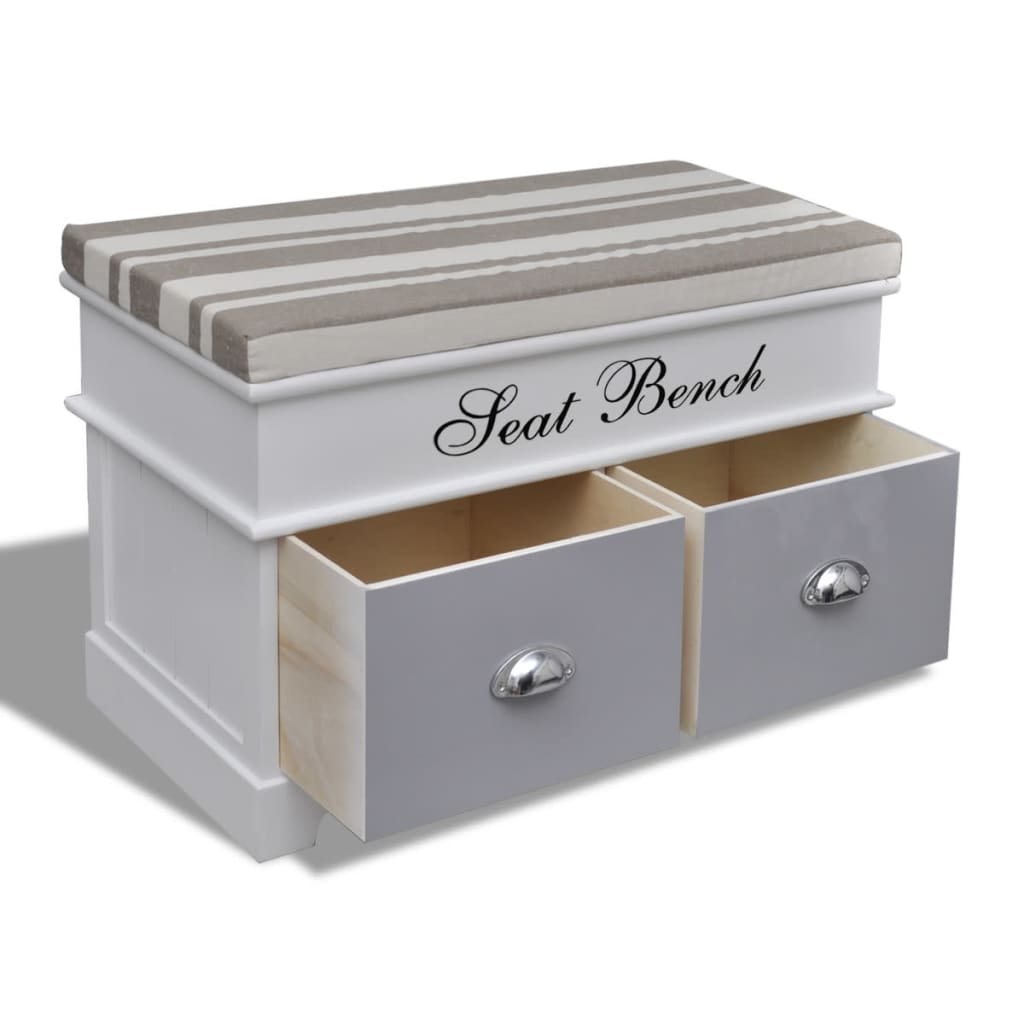 Schrank Sitzbank Truhenbank +Kissen+2 Schublade - Premium Truhen- & Flurbänke - Just €142.67! Shop now at homesales4u