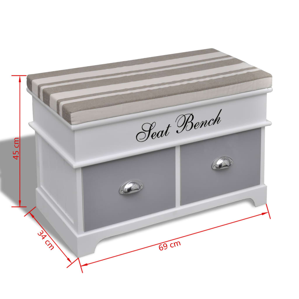 Schrank Sitzbank Truhenbank +Kissen+2 Schublade - Premium Truhen- & Flurbänke - Just €142.67! Shop now at homesales4u