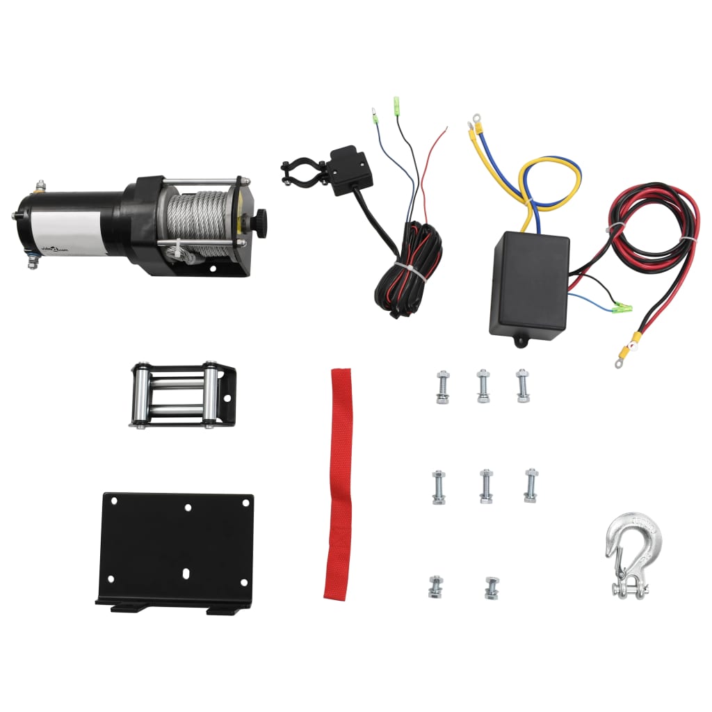 Elektrische Seilwinde + Montageplatte Rollenführung 1360 kg 12V - Premium Seilwinden - Just €149.86! Shop now at homesales4u