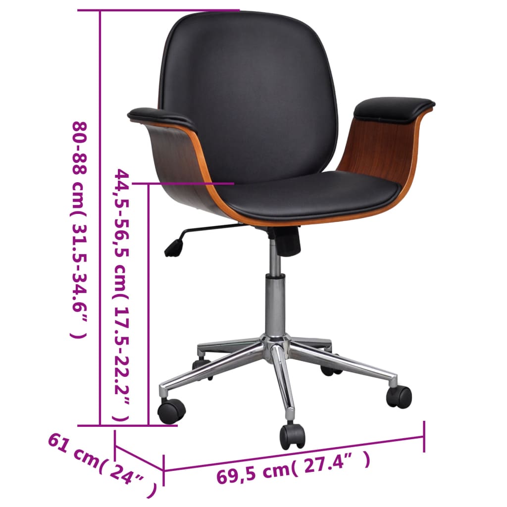 Drehbarer Armlehnstuhl Bugholz und Kunstleder - Premium Bürostühle - Just €251.45! Shop now at homesales4u