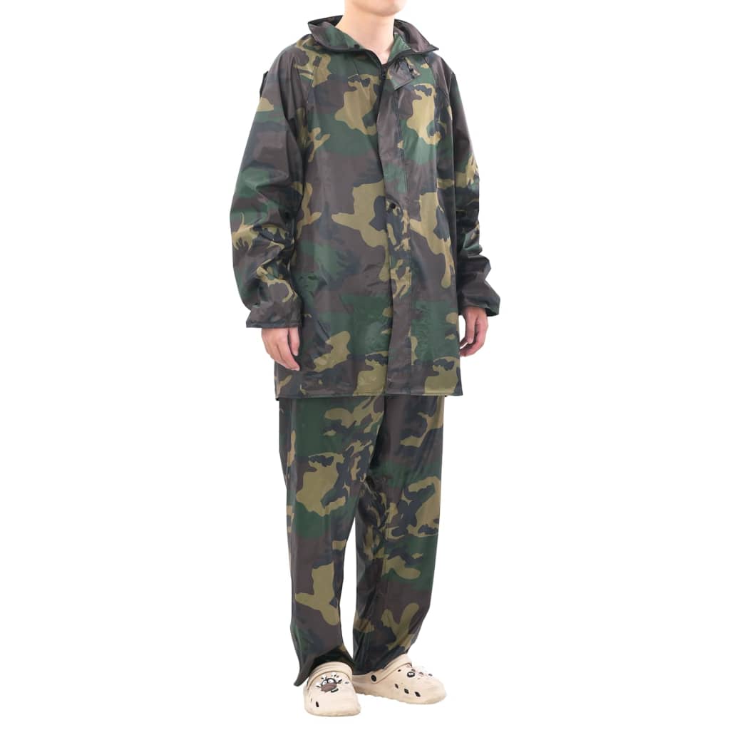 Tarnfarben Regenbekleidung für Männer 2-teilig mit Kapuze Größe M - Premium Regenjacken & Regenponchos - Just €30.44! Shop now at homesales4u