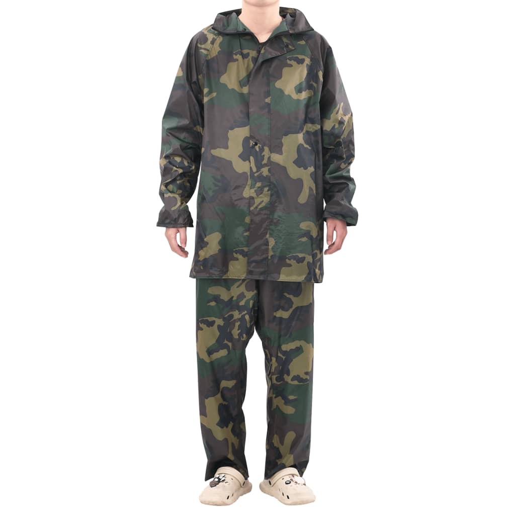 Tarnfarben Regenbekleidung für Männer 2-teilig mit Kapuze Größe L - Premium Regenjacken & Regenponchos - Just €36.91! Shop now at homesales4u