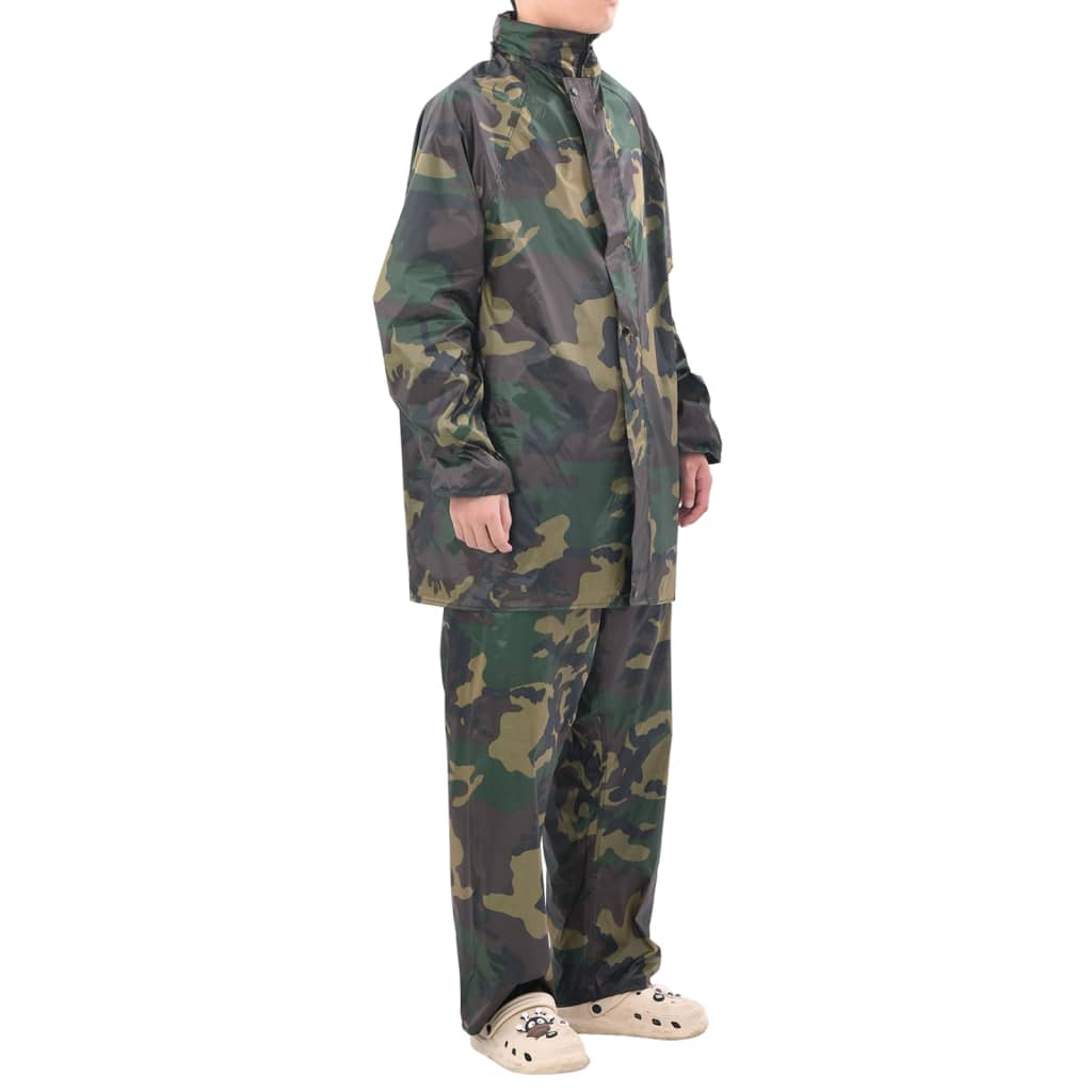 Tarnfarben Regenbekleidung für Männer 2-teilig mit Kapuze Größe XL - Premium Regenjacken & Regenponchos - Just €30.50! Shop now at homesales4u