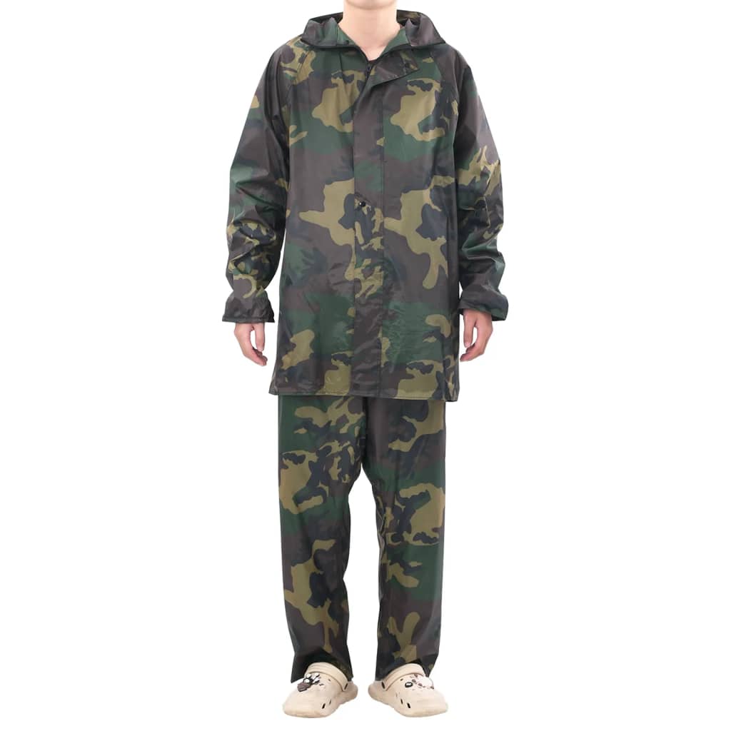 Tarnfarben Regenbekleidung für Männer 2-teilig mit Kapuze Größe XL - Premium Regenjacken & Regenponchos - Just €30.50! Shop now at homesales4u
