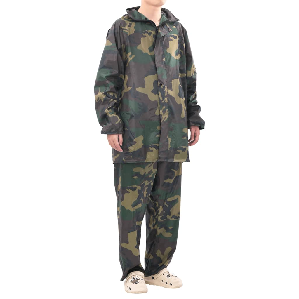Tarnfarben Regenbekleidung für Männer 2-teilig mit Kapuze Größe XL - Premium Regenjacken & Regenponchos - Just €30.50! Shop now at homesales4u