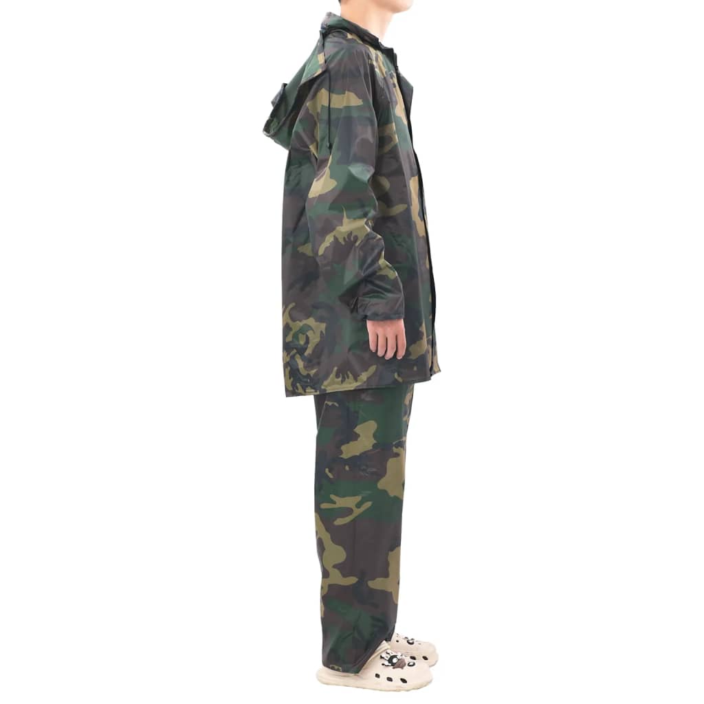 Tarnfarben Regenbekleidung für Männer 2-teilig mit Kapuze Größe XL - Premium Regenjacken & Regenponchos - Just €30.50! Shop now at homesales4u