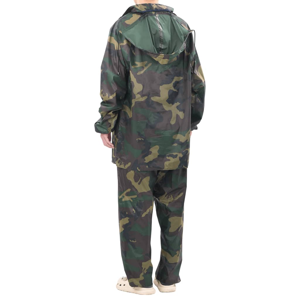 Tarnfarben Regenbekleidung für Männer 2-teilig mit Kapuze Größe XL - Premium Regenjacken & Regenponchos - Just €30.50! Shop now at homesales4u