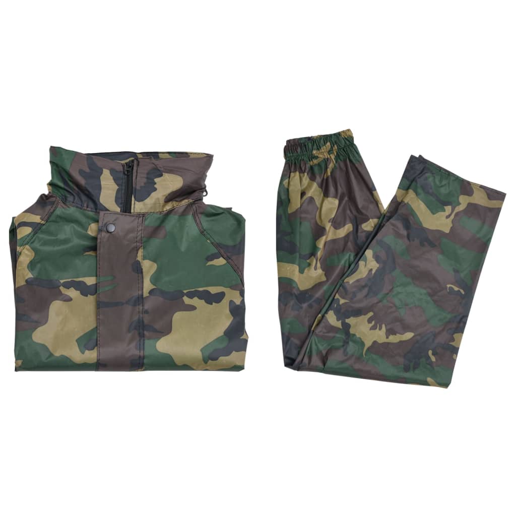 Tarnfarben Regenbekleidung für Männer 2-teilig mit Kapuze Größe XL - Premium Regenjacken & Regenponchos - Just €30.50! Shop now at homesales4u