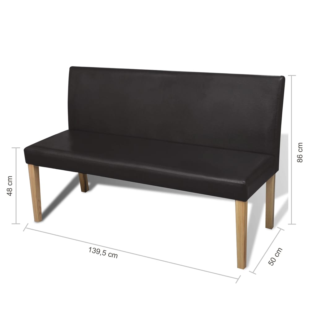 Sitzbank 139,5 cm Dunkelbraun Kunstleder - Premium Truhen- & Flurbänke - Just €271.37! Shop now at homesales4u