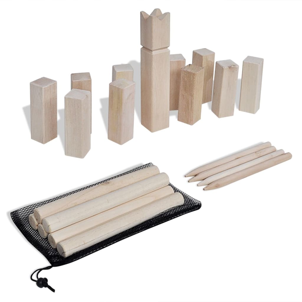 Kubb-Spielset Holz - Premium Gartenspiele - Just €45.61! Shop now at homesales4u