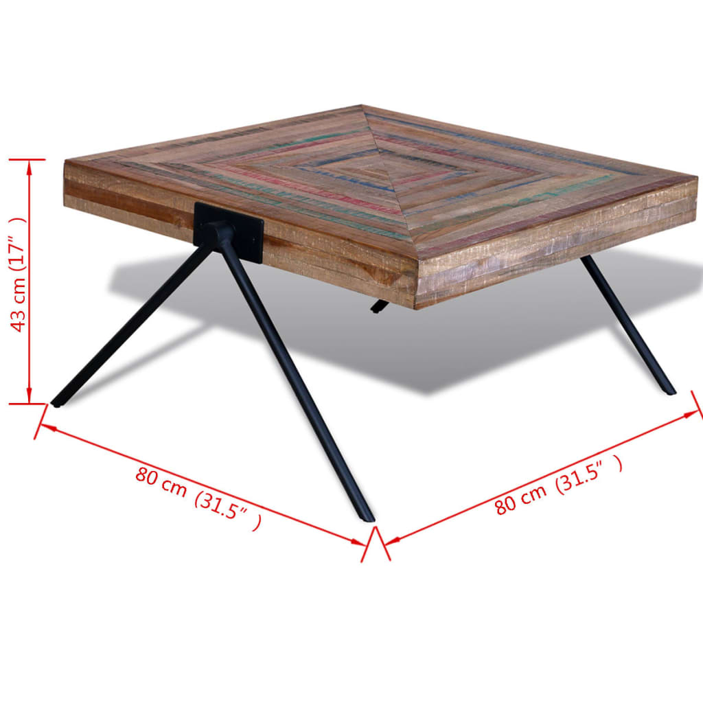 Couchtisch mit V-Beinen Altholz Teak - Premium Couchtische - Just €185.66! Shop now at homesales4u