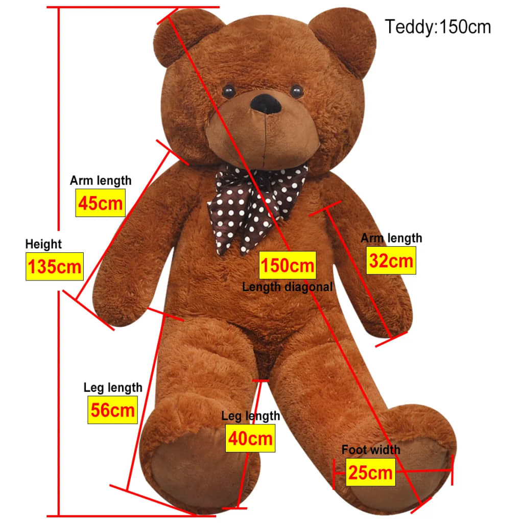 Weicher XXL-Plüsch-Teddybär Braun 135 cm - Premium Stofftiere - Just €111.08! Shop now at homesales4u