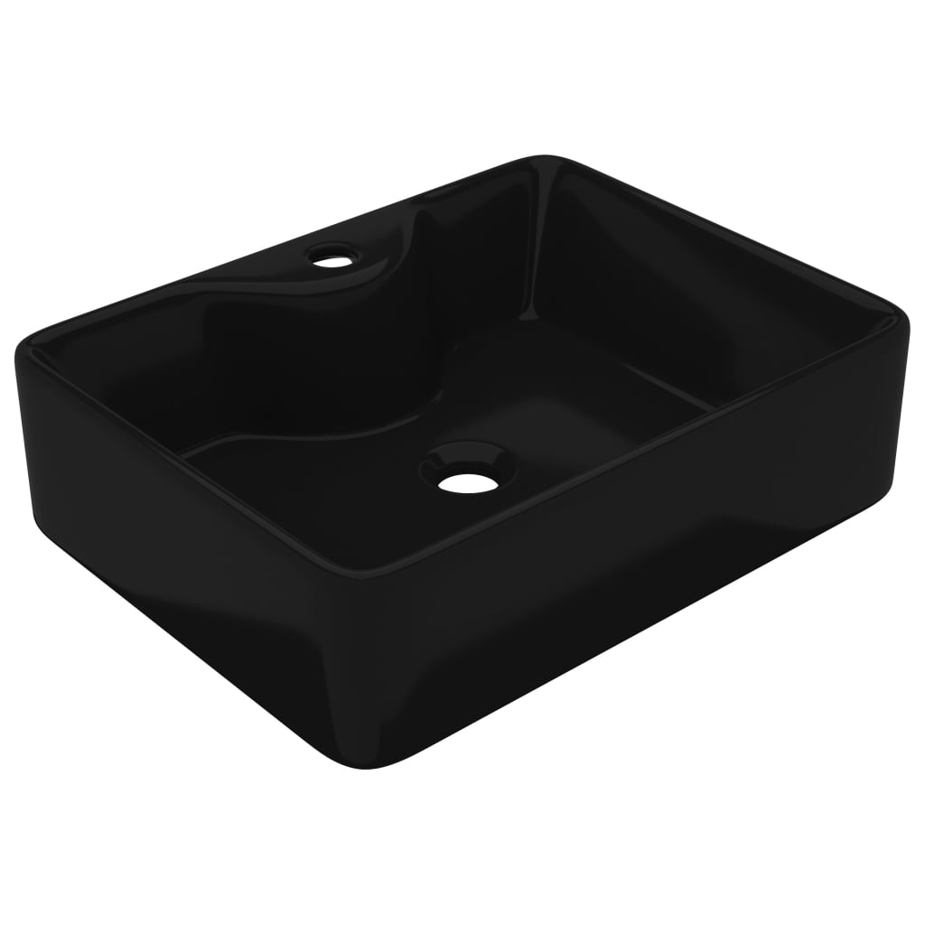 Keramik Waschbecken mit Hahnloch Schwarz Quadratisch - Premium Badezimmer-Waschbecken - Just €97.87! Shop now at homesales4u