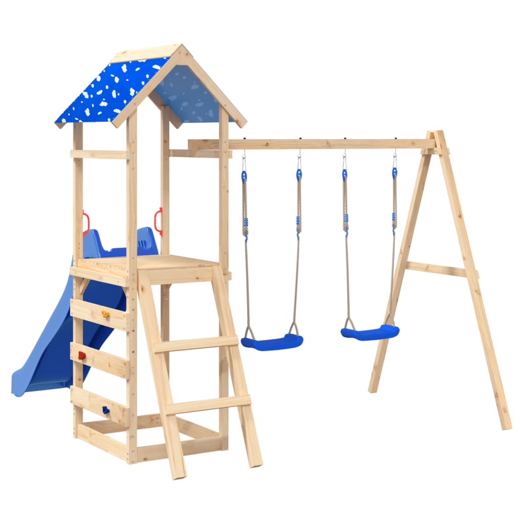 Schaukelsitze 2 Stk. mit Klettersteinen Blau Polyethene - Premium Spielturm-Zubehör - Just €73.08! Shop now at homesales4u