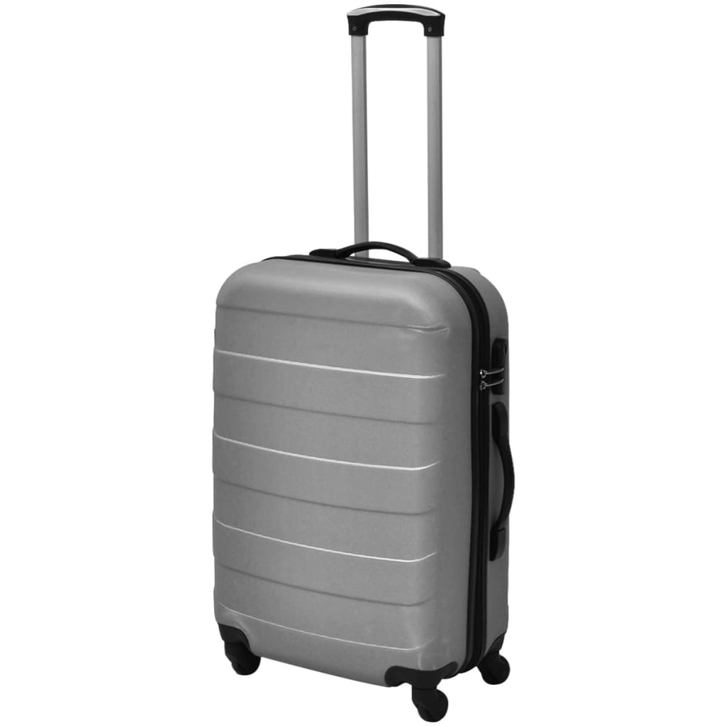 3-tlg. Hartschalenkoffer-Set Silbern 45,5/55/66 cm - Premium Reisekoffer - Just €151.68! Shop now at homesales4u