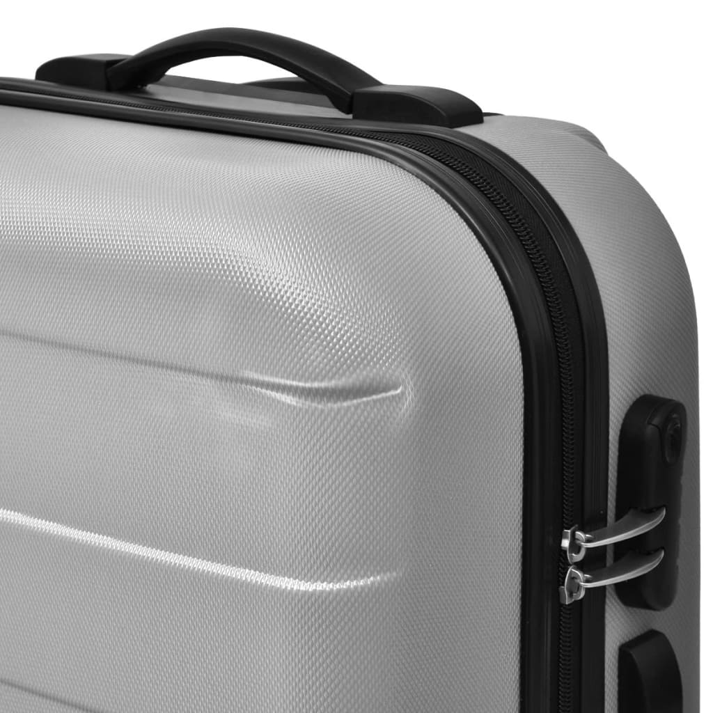 3-tlg. Hartschalenkoffer-Set Silbern 45,5/55/66 cm - Premium Reisekoffer - Just €151.68! Shop now at homesales4u