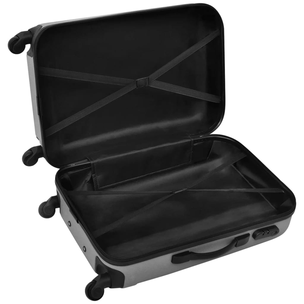 3-tlg. Hartschalenkoffer-Set Silbern 45,5/55/66 cm - Premium Reisekoffer - Just €151.68! Shop now at homesales4u
