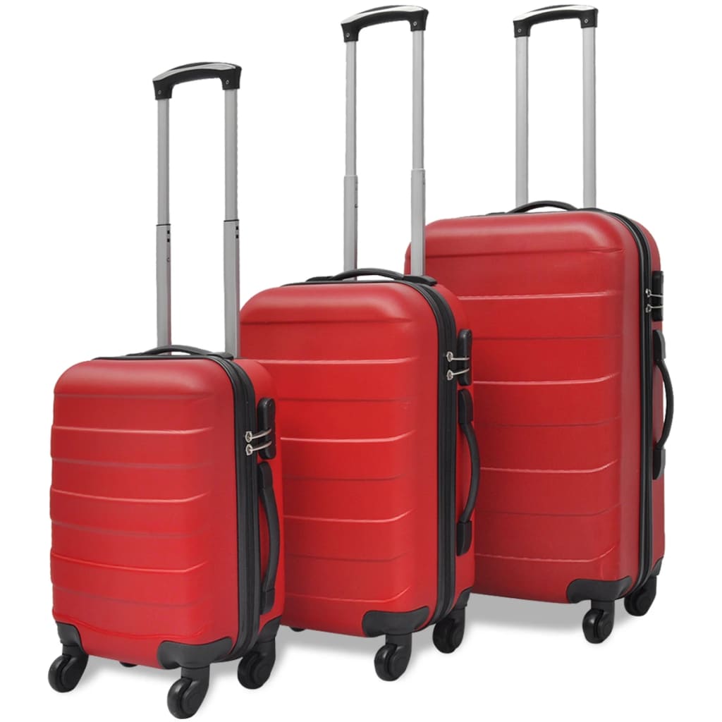 3-tlg. Hartschalenkoffer-Set Rot 45,5/55/66 cm - Premium Reisekoffer - Just €153.52! Shop now at homesales4u