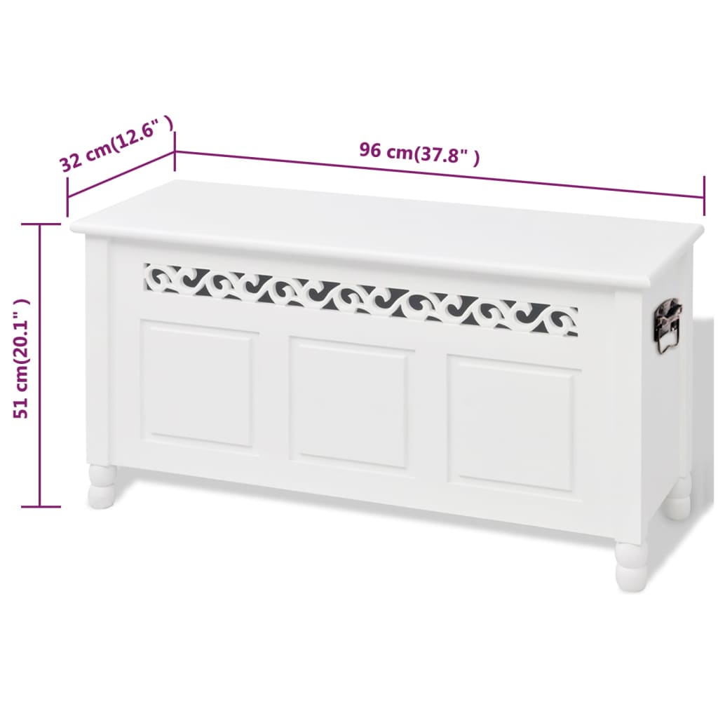 Aufbewahrungsbank Barockstil MDF Weiß - Premium Truhen- & Flurbänke - Just €205.45! Shop now at homesales4u