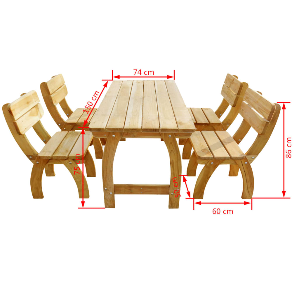 5-tlg. Garten-Essgruppe Imprägniertes Kiefernholz - Premium Gartenmöbel-Sets - Just €768.93! Shop now at homesales4u