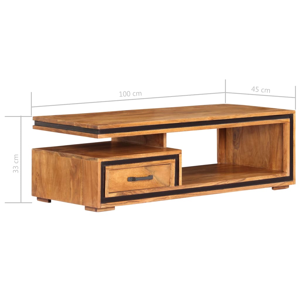 Couchtisch Massivholz Akazie 100x45x33 cm - Premium Couchtische - Just €378.25! Shop now at homesales4u