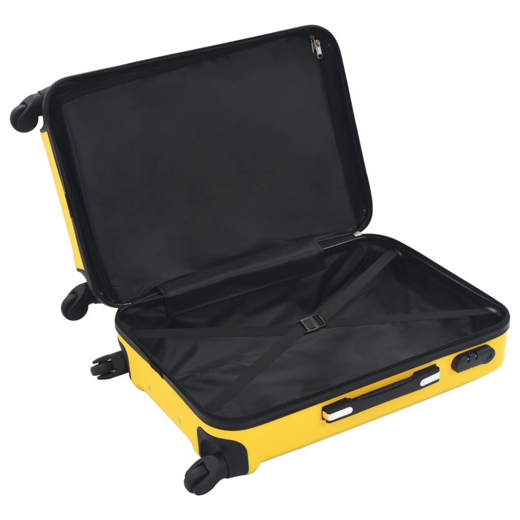 Hartschalen-Trolley-Set 3 Stk. Gelb ABS - Premium Reisekoffer - Just €141.82! Shop now at homesales4u
