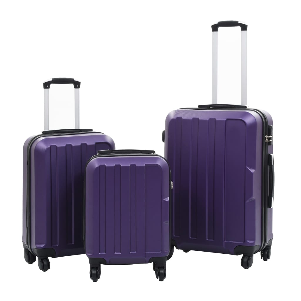 Hartschalen-Trolley-Set 3 Stk. Lila ABS - Premium Reisekoffer - Just €178.06! Shop now at homesales4u