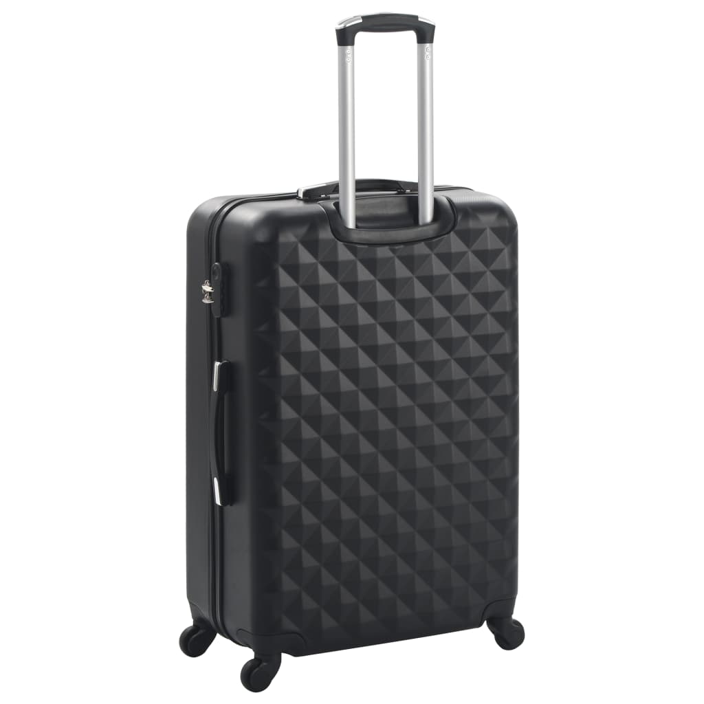 Hartschalen-Trolley-Set 3 Stk. Schwarz ABS - Premium Reisekoffer - Just €164.61! Shop now at homesales4u