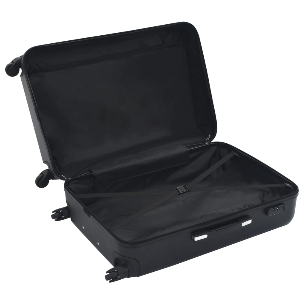 Hartschalen-Trolley-Set 3 Stk. Schwarz ABS - Premium Reisekoffer - Just €164.61! Shop now at homesales4u