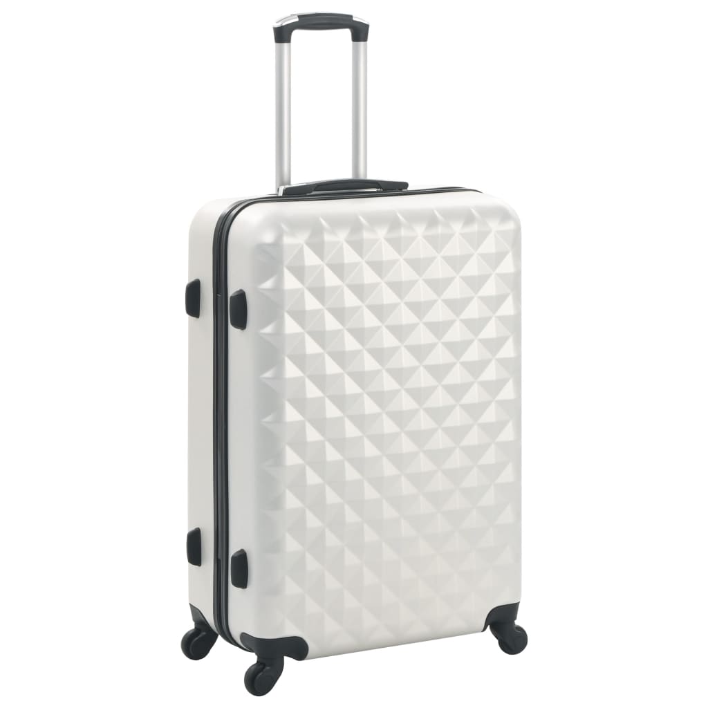 Hartschalen-Trolley-Set 3 Stk. Helles Silber ABS - Premium Reisekoffer - Just €164.67! Shop now at homesales4u