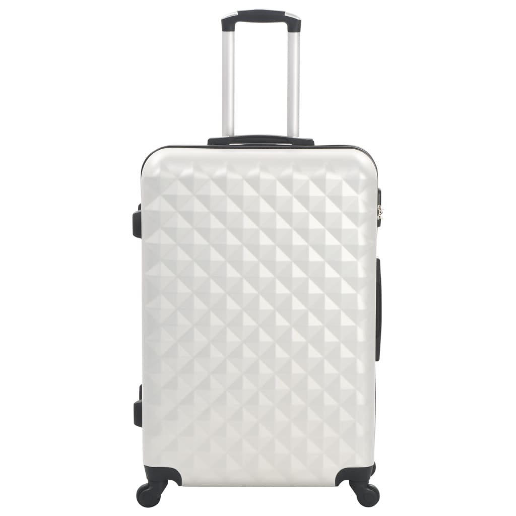 Hartschalen-Trolley-Set 3 Stk. Helles Silber ABS - Premium Reisekoffer - Just €164.67! Shop now at homesales4u