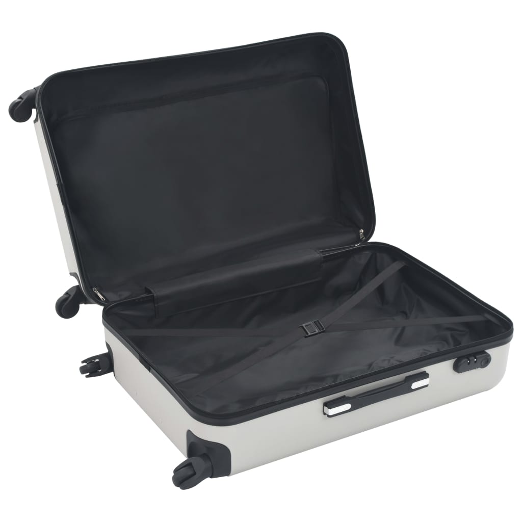 Hartschalen-Trolley-Set 3 Stk. Helles Silber ABS - Premium Reisekoffer - Just €164.67! Shop now at homesales4u