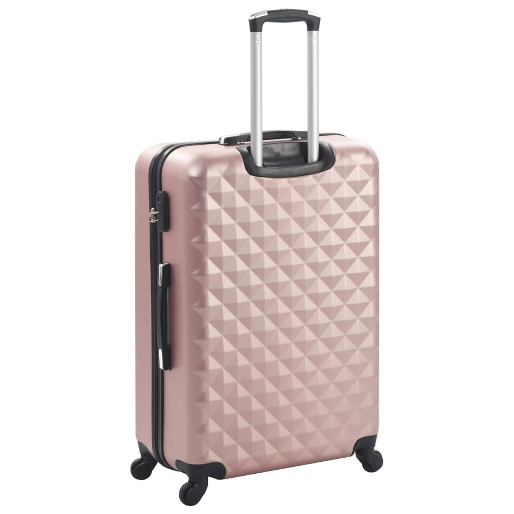 Hartschalen-Trolley-Set 3 Stk. Roségold ABS - Premium Reisekoffer - Just €164.55! Shop now at homesales4u