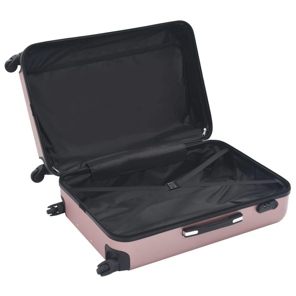 Hartschalen-Trolley-Set 3 Stk. Roségold ABS - Premium Reisekoffer - Just €164.55! Shop now at homesales4u