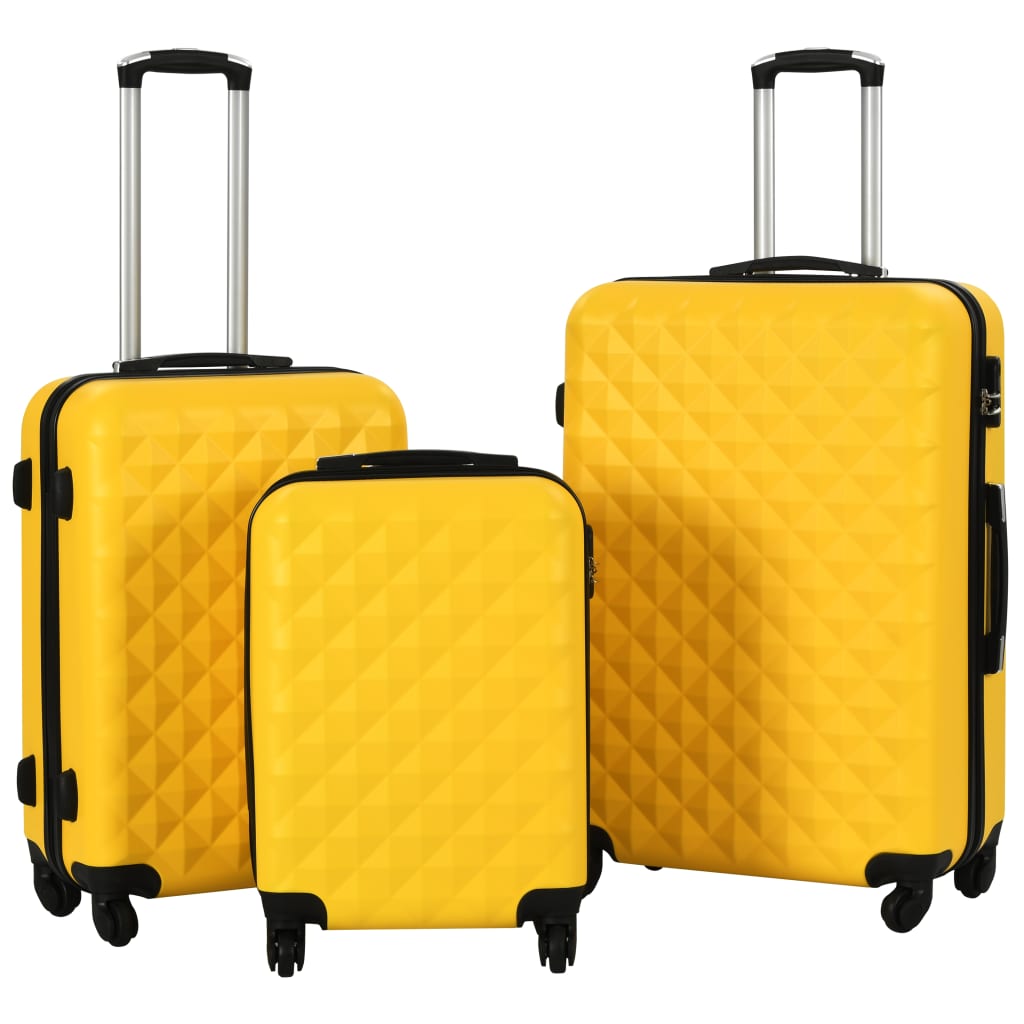 Hartschalen-Trolley-Set 3 Stk. Gelb ABS - Premium Reisekoffer - Just €177.66! Shop now at homesales4u