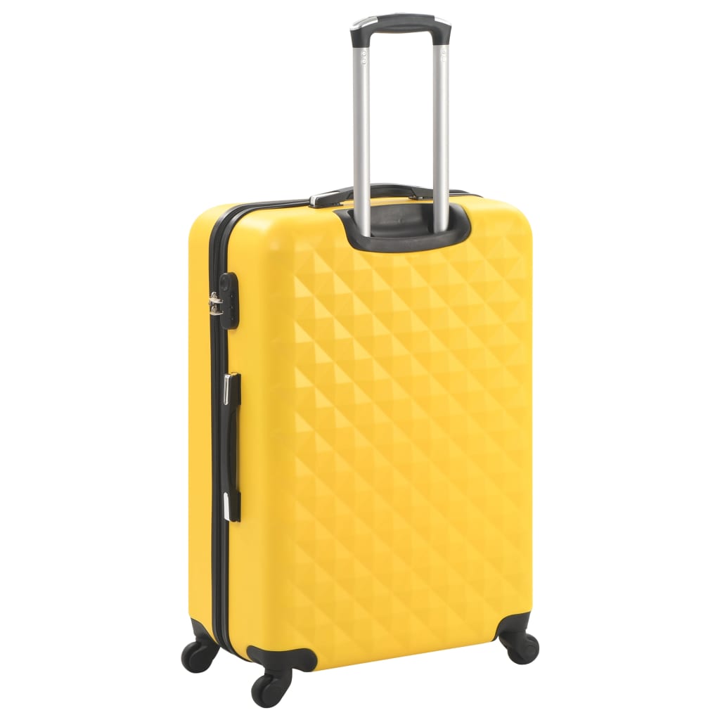 Hartschalen-Trolley-Set 3 Stk. Gelb ABS - Premium Reisekoffer - Just €177.66! Shop now at homesales4u