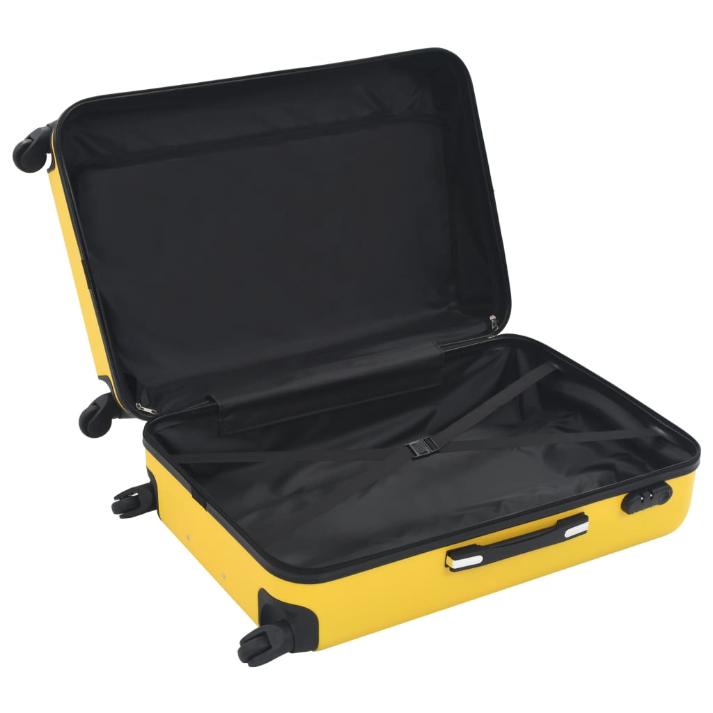 Hartschalen-Trolley-Set 3 Stk. Gelb ABS - Premium Reisekoffer - Just €177.66! Shop now at homesales4u