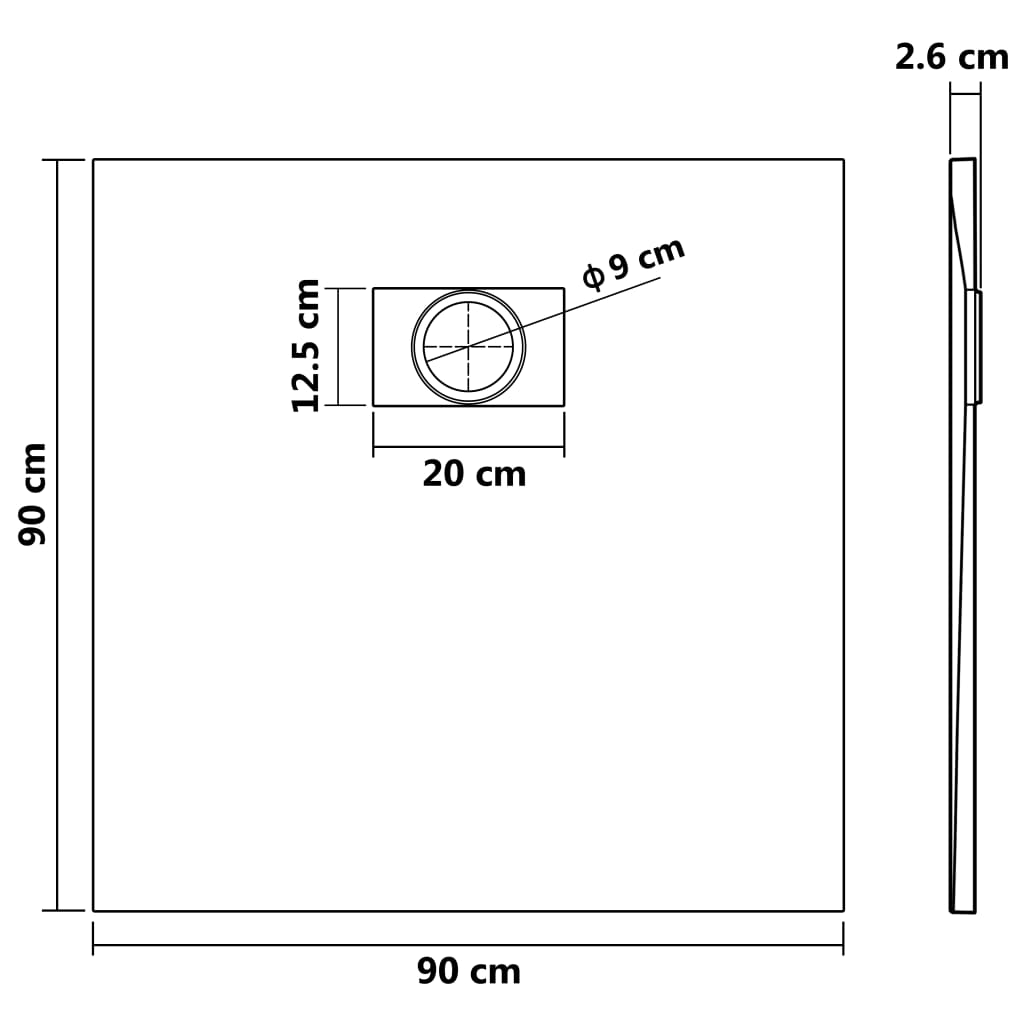 Duschwanne SMC Weiß 90×90 cm - Premium Duschwannen - Just €202.93! Shop now at homesales4u