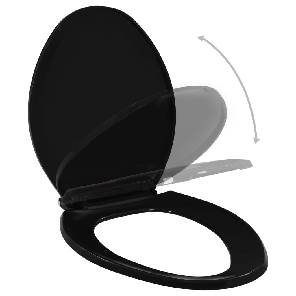 Toilettensitz mit Absenkautomatik und Quick-Release Schwarz - Premium Toilettensitze - Just €30.74! Shop now at homesales4u