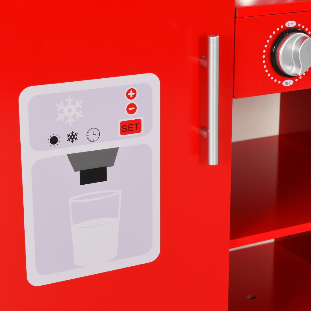 Spielküche Kinder MDF 84x31x89 cm Rot - Premium Spielzeug-Küchen & Spielzeug-Lebensmittel - Just €144.11! Shop now at homesales4u