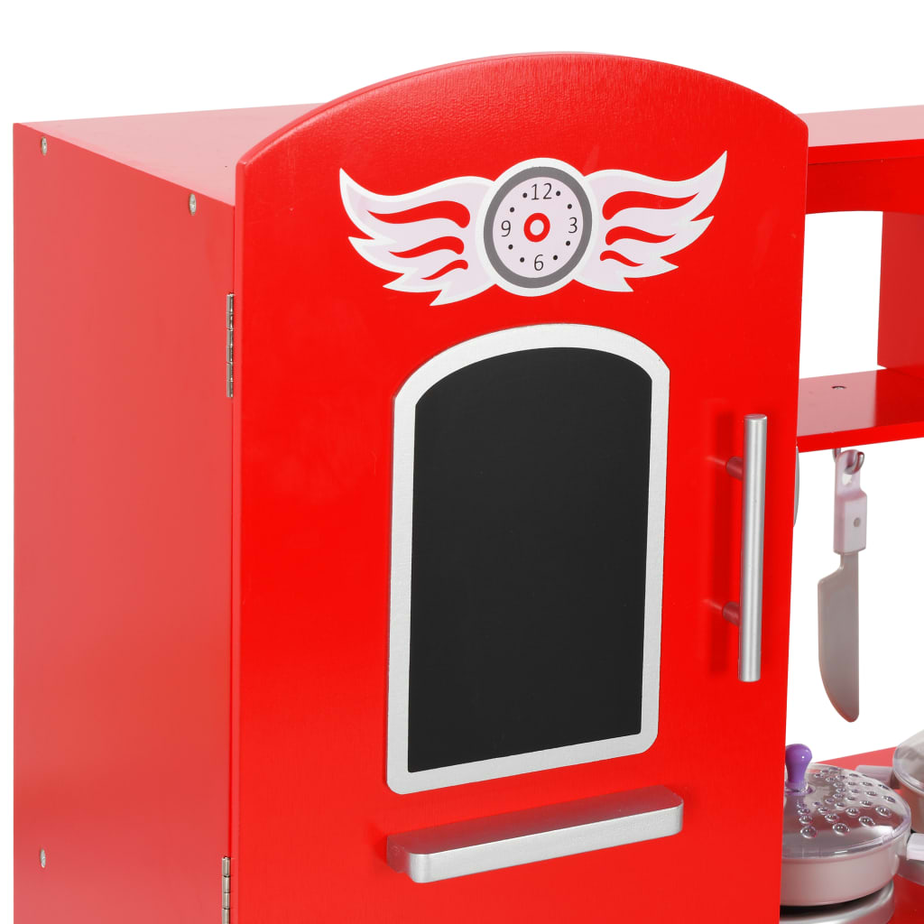 Spielküche Kinder MDF 84x31x89 cm Rot - Premium Spielzeug-Küchen & Spielzeug-Lebensmittel - Just €144.11! Shop now at homesales4u